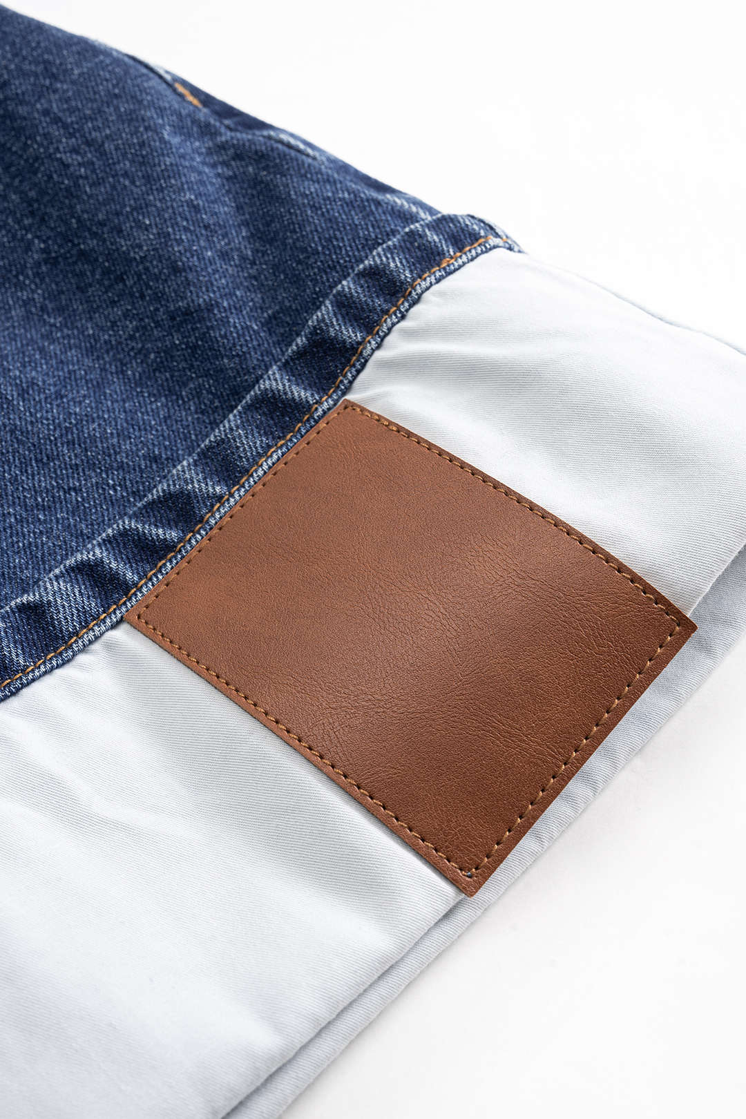 Denim Asymmetrical Patchwork Zipper Skirt