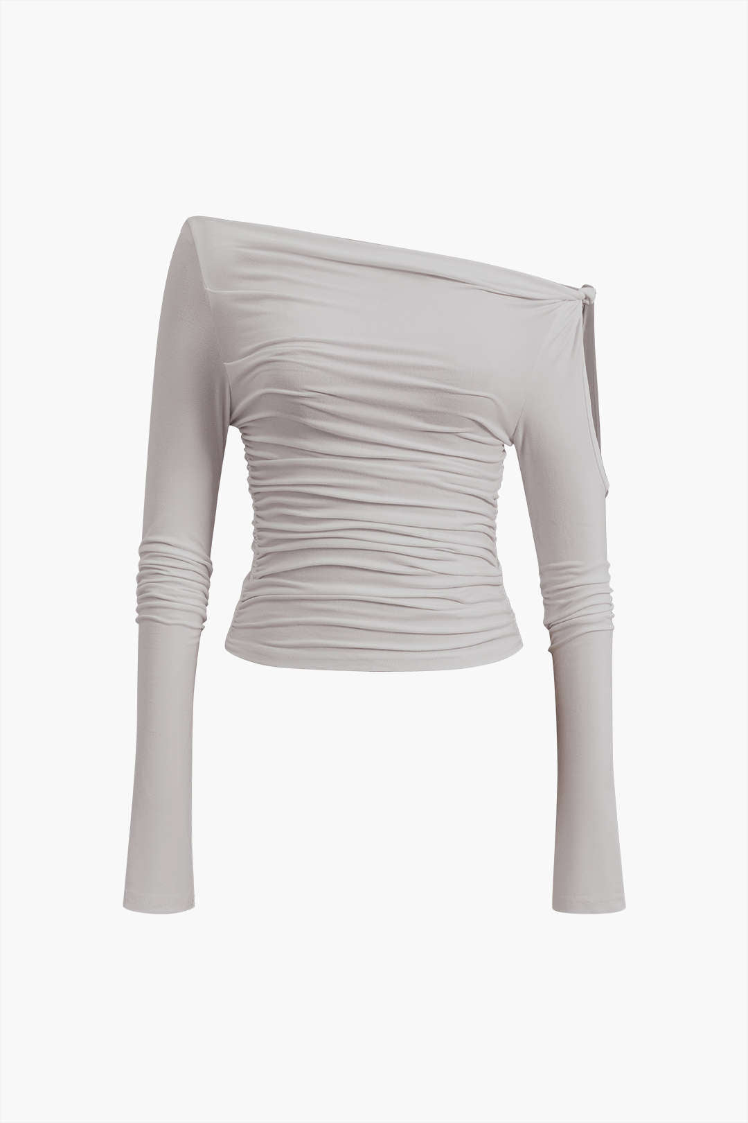 Solid Cut Out Twist Knot Long-Sleeve Top