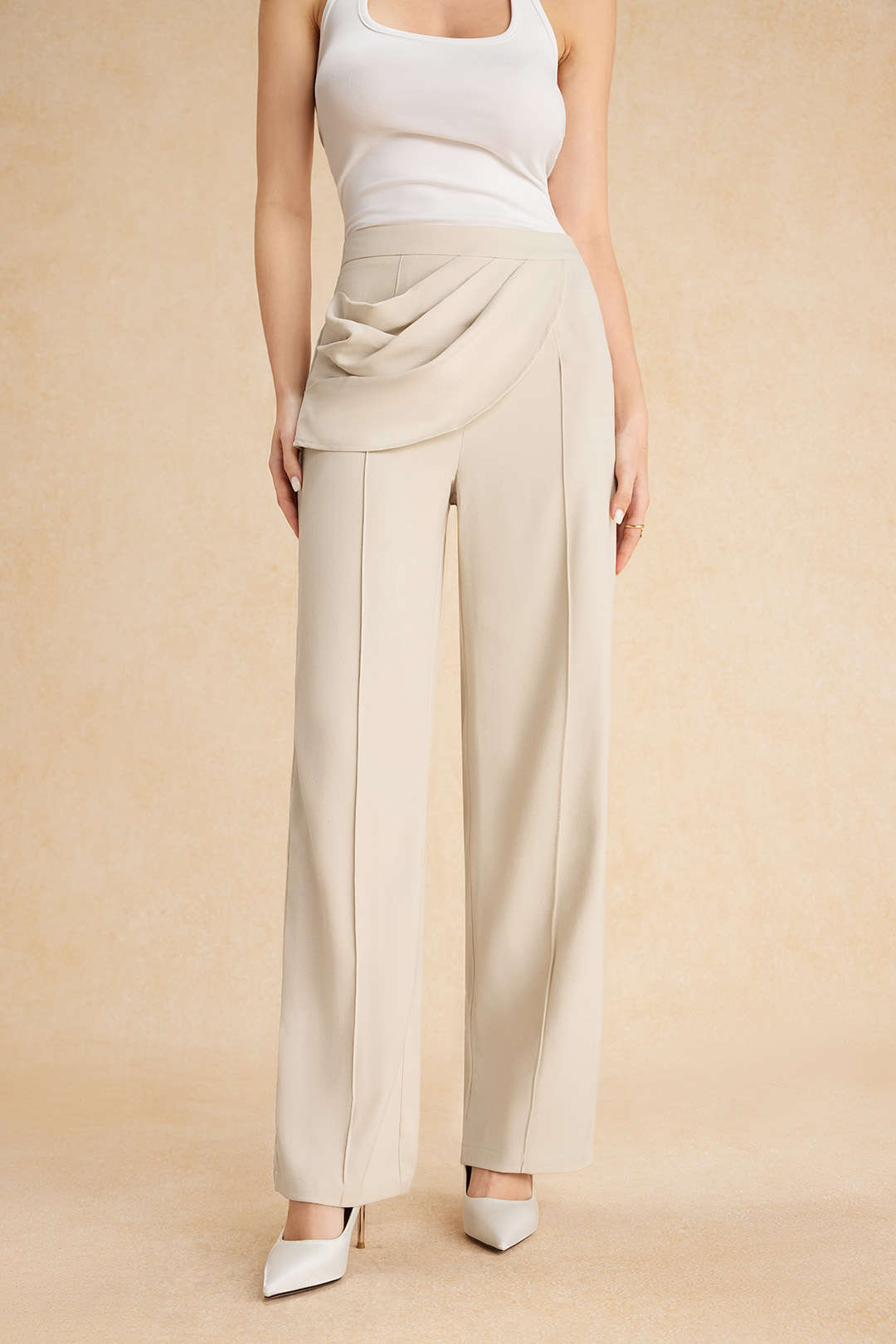 Solid Asymmetrical Trousers