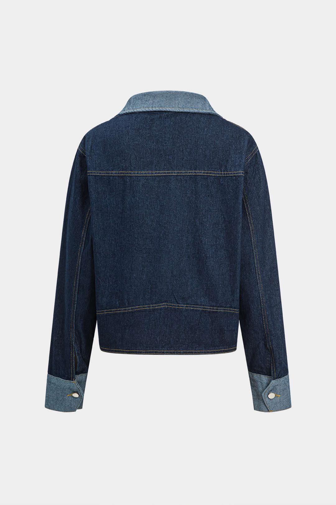 Denim Patchwork Pocket Button Long Sleeve Outerwear