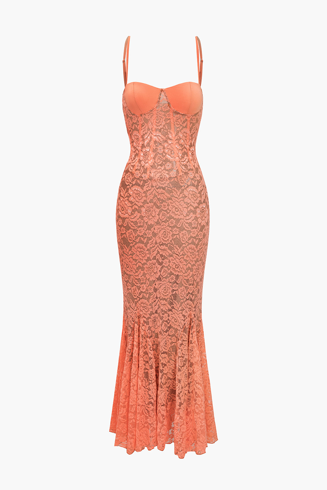 Lace Bustier Slip Mermaid Maxi Dress