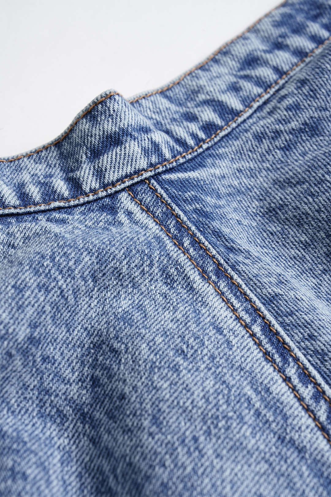 Denim Pleated Mini Skirt