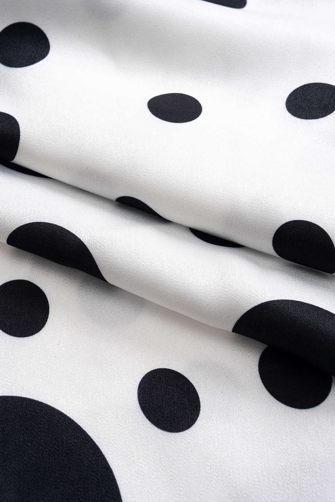 Polka Dots Print Satin Ruched Patchwork Sleeveless Maxi Dress