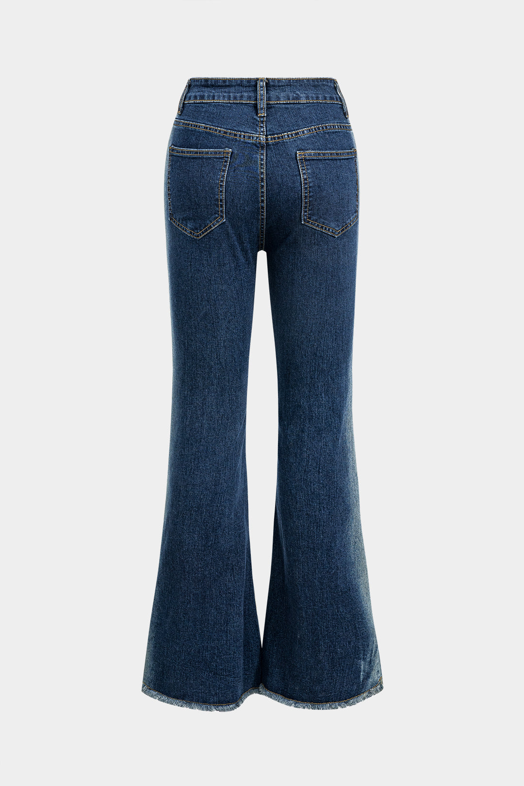 Denim Flared High Waist Patchwork Jeans