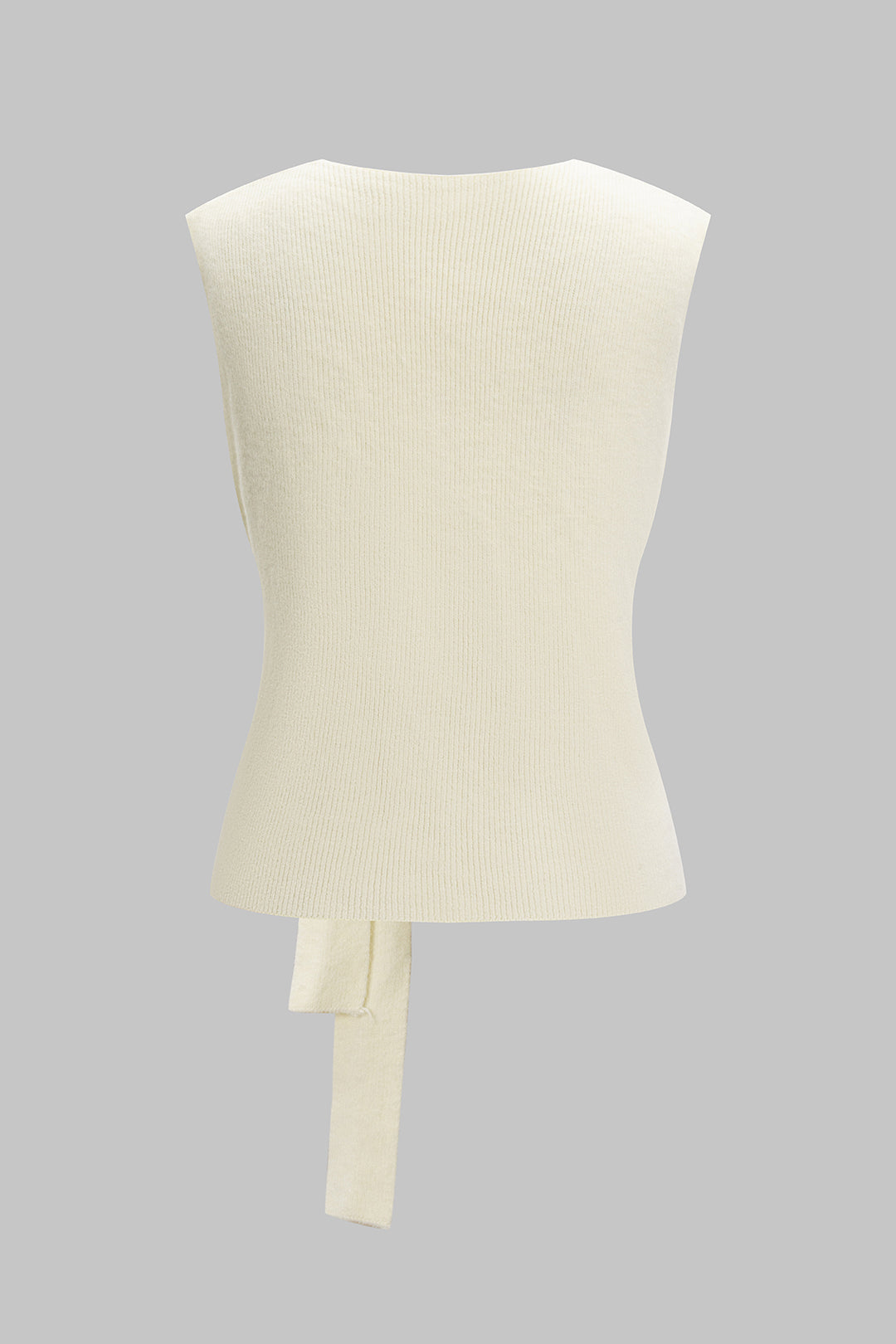 Knit Tie-Up V-Neck Sleeveless Vest