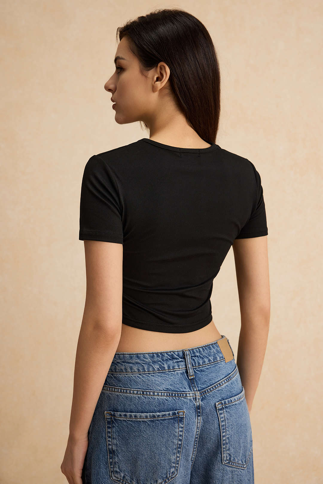 Printed Denim Short Sleeve T-Shirt