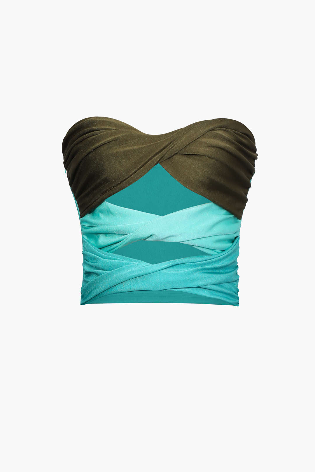 Contrast Twisted Front Tube Top