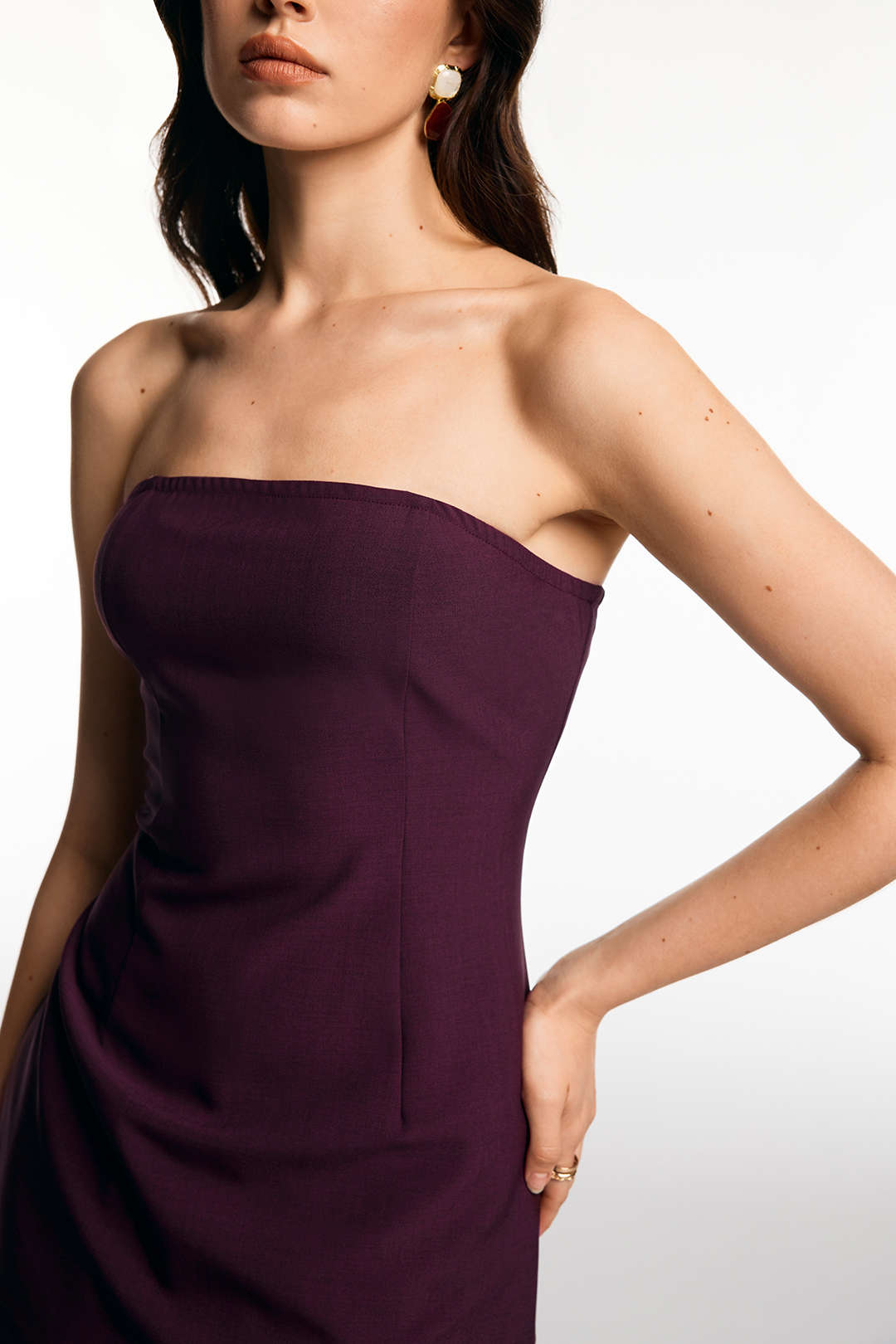 Zipper Strapless Tube Top