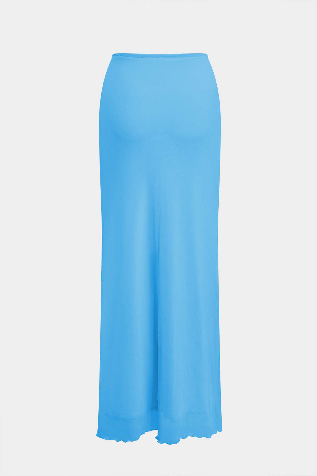Ruched Sleeveless Double-Layered Mesh Split Strapless Top And Maxi Skirt Set