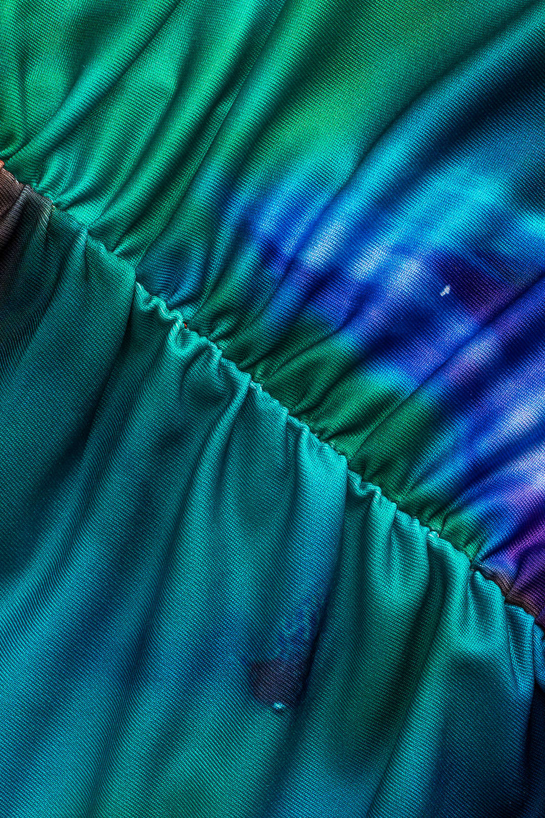 Plus Size Tie Dye Print Ruched Twist Knot Skirt