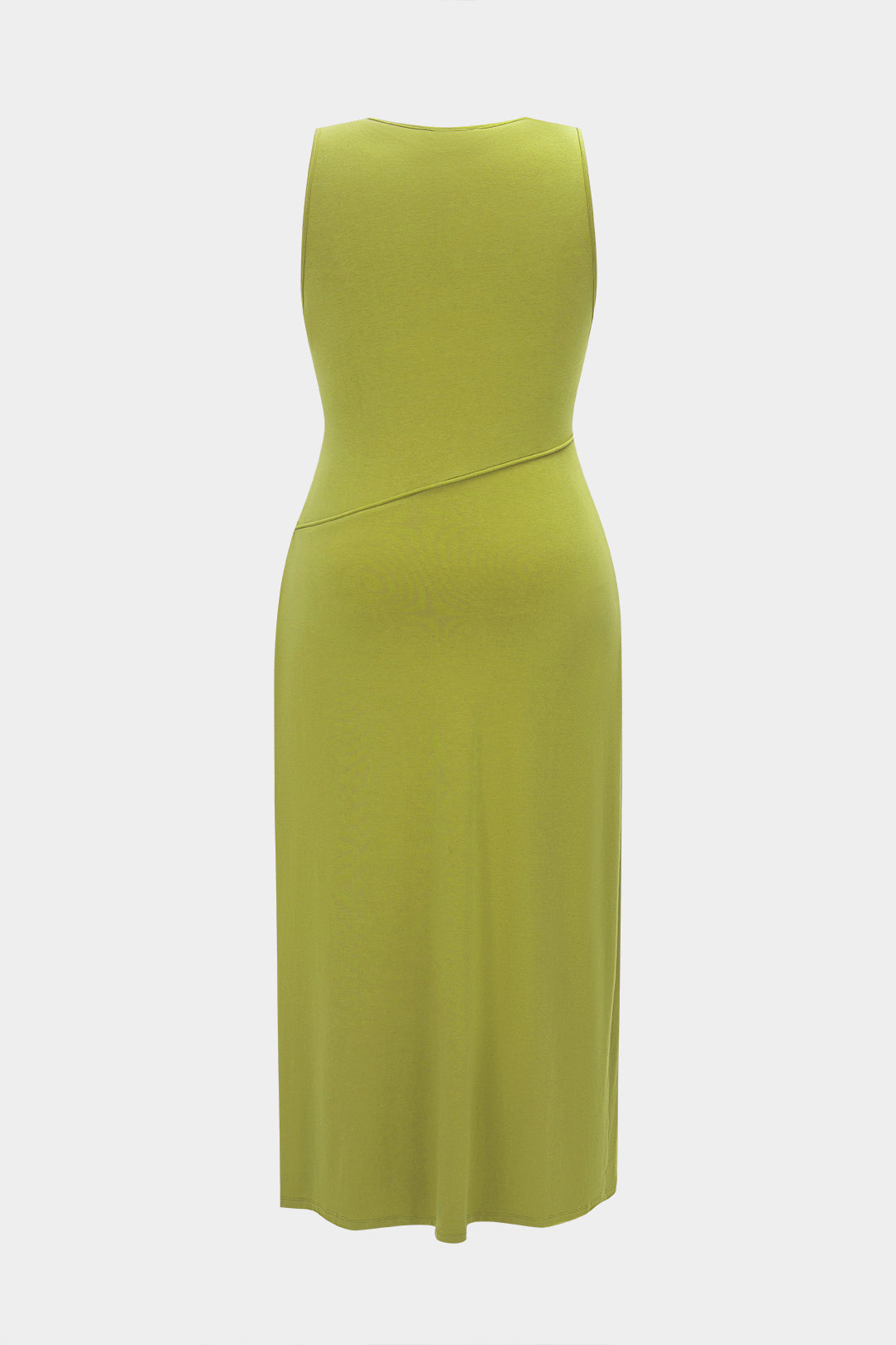 Plus Size Ruched Sleeveless Midi Dress