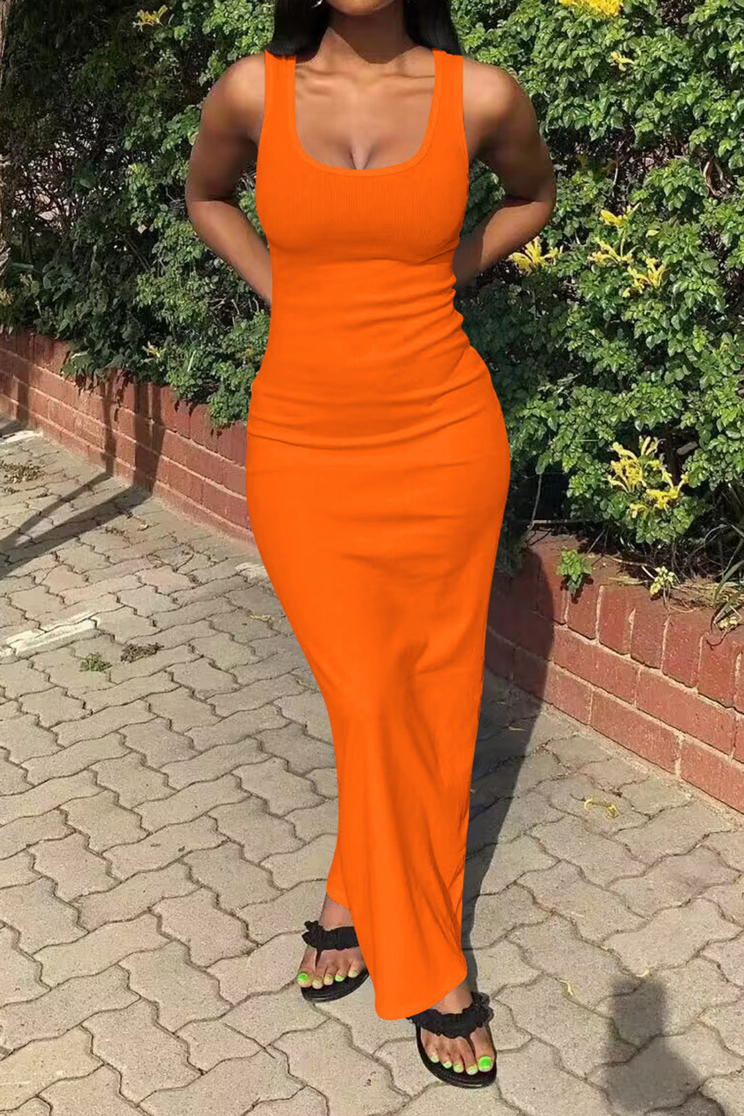 Basic Solid Tank Maxi Dress