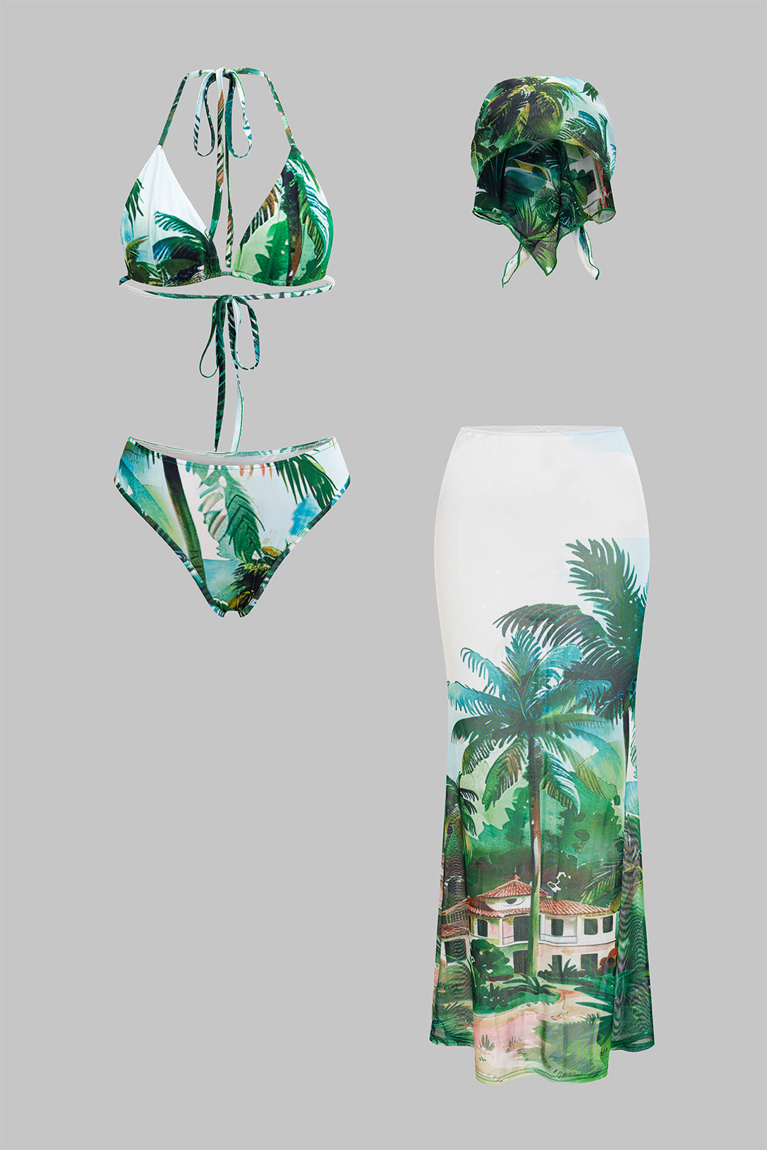 Beach Floral Print Bikini Set