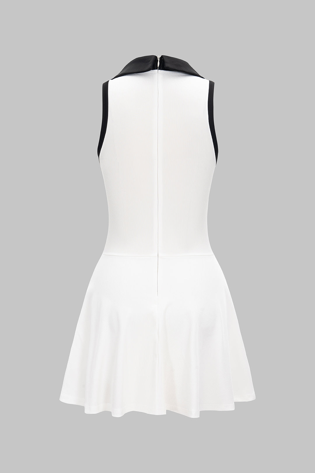 Zipper V-Neck Sleeveless Mini Dress