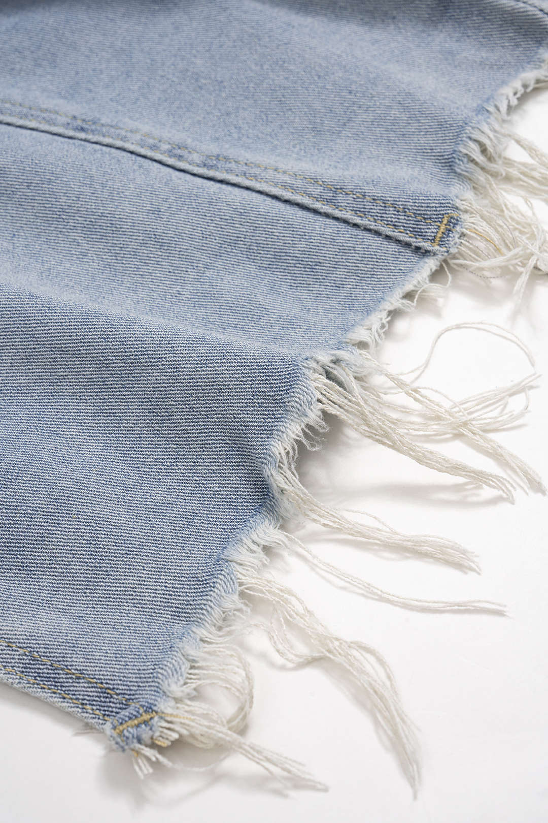 Denim Crossed Asymmetrical Patchwork Skirt