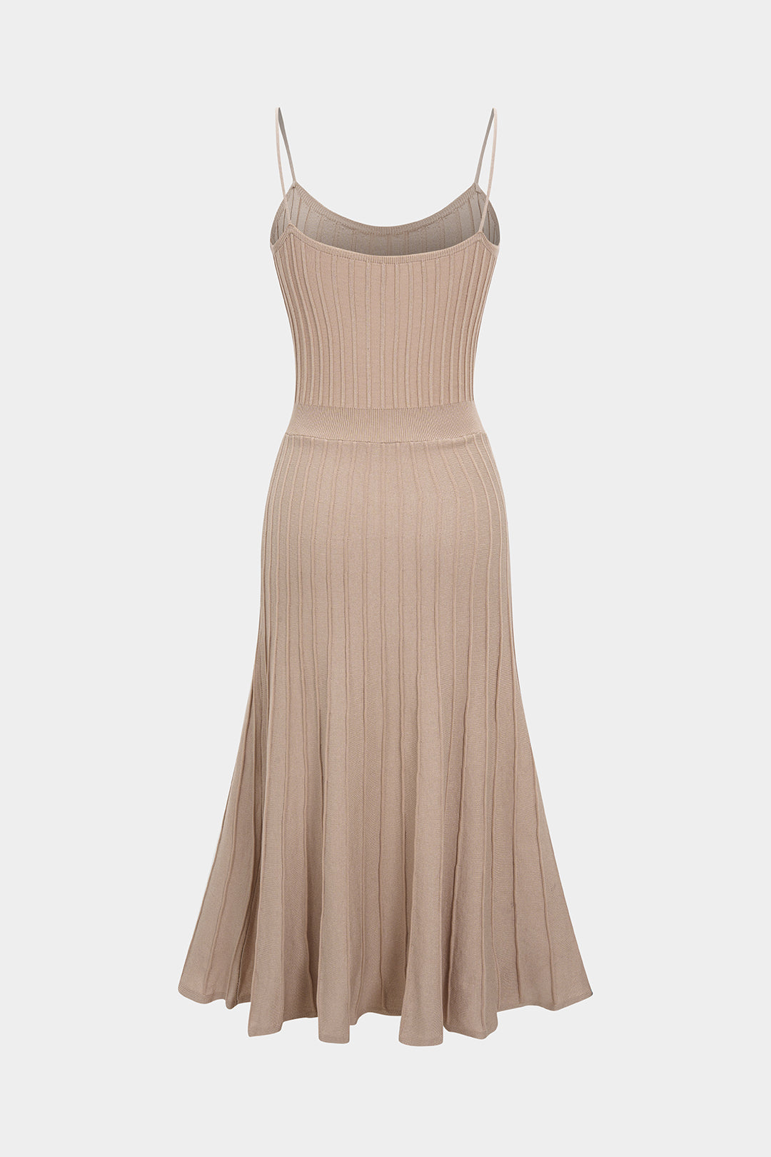 Knitted Pleated Strap Slip Sleeveless Maxi Dress