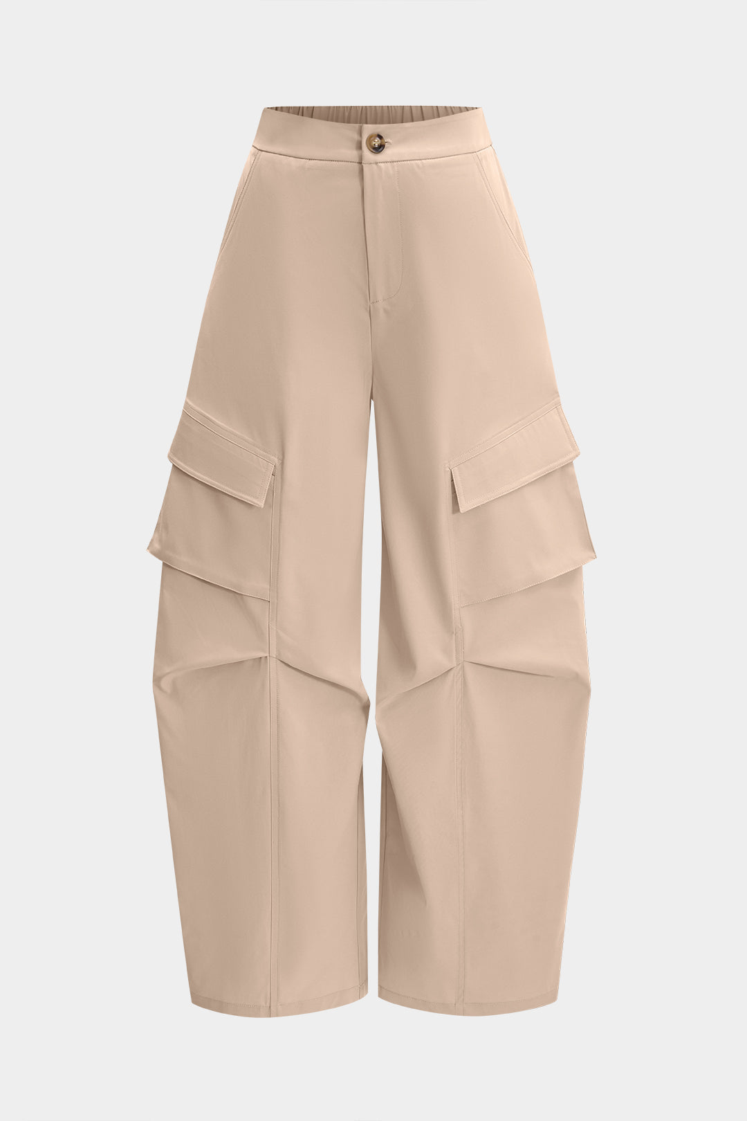 High Waist Pocket Barrel Trousers