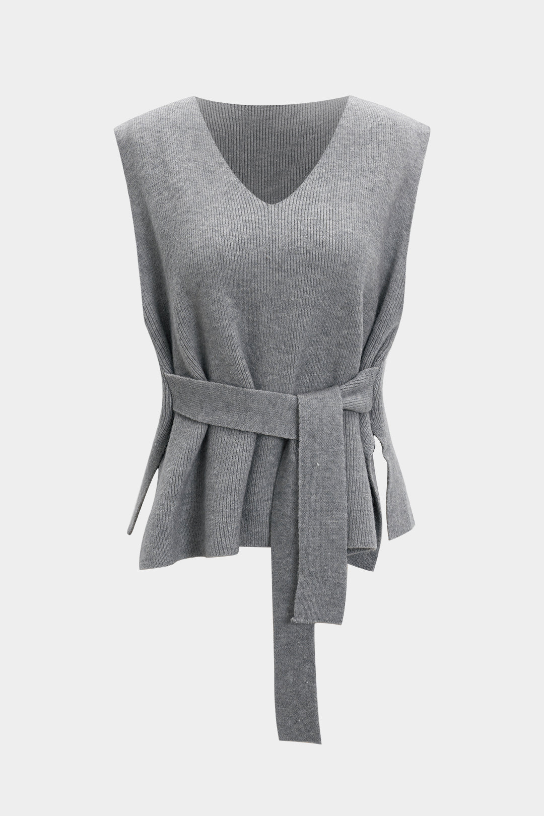 Knit Tie-Up V-Neck Sleeveless Vest