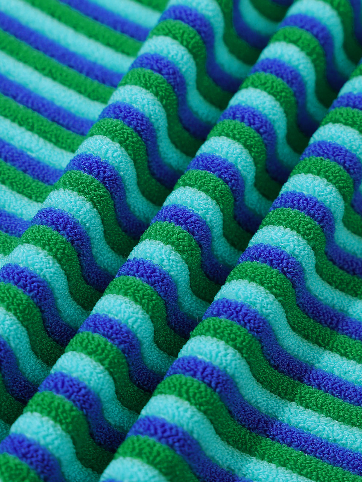 Blue Plush Texture Stripe Tie Bikini Bottom