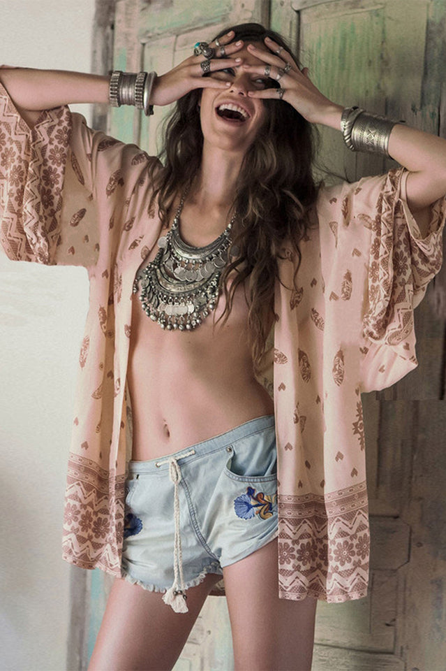 Cow Pattern Chiffon Bikini Cardigan