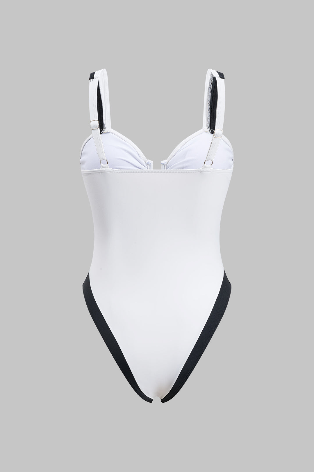 Contrast Ruched Slip One-Piece Swimsuit