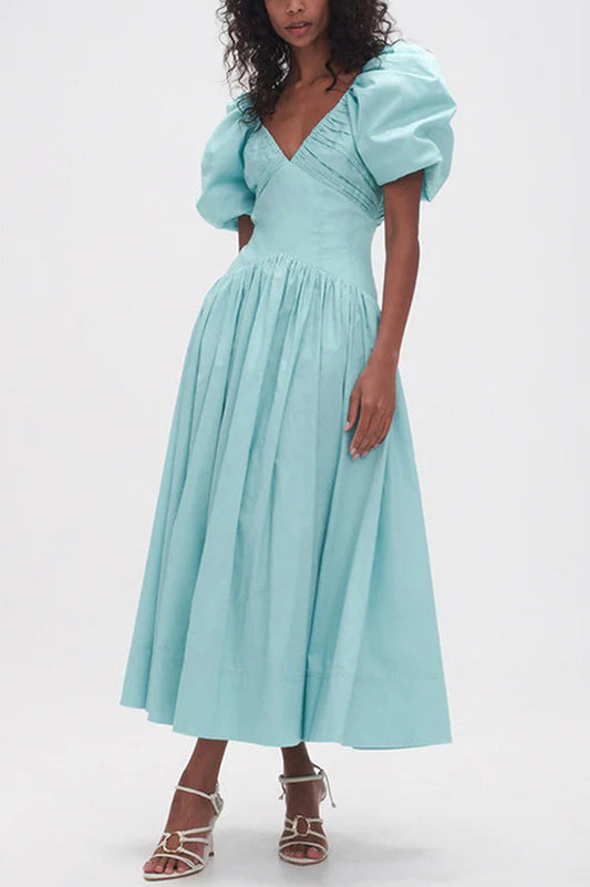 Gabrielle Puff Sleeve Midi Dress