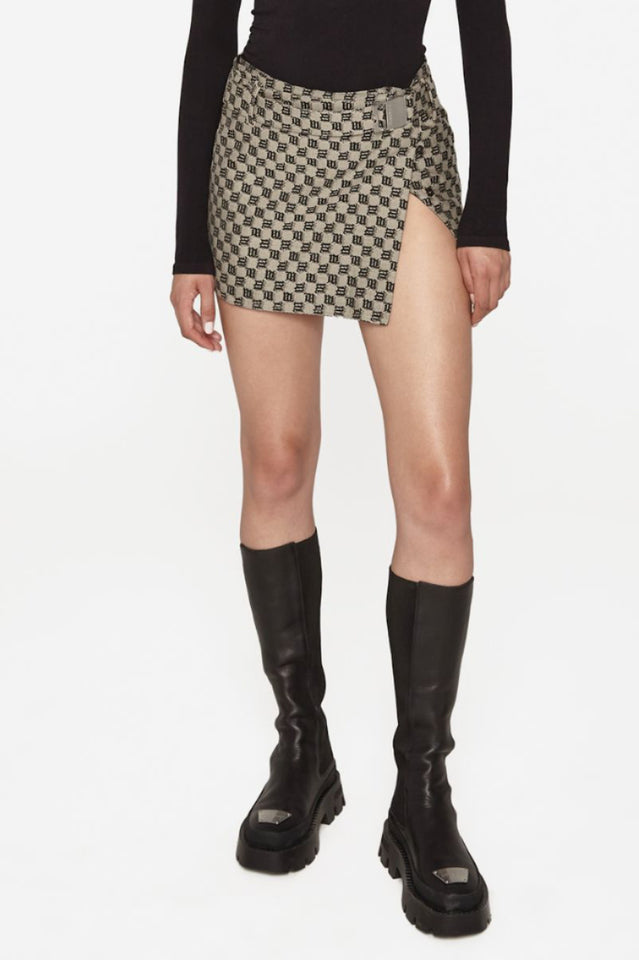 Gray Monogram Mini Skirt