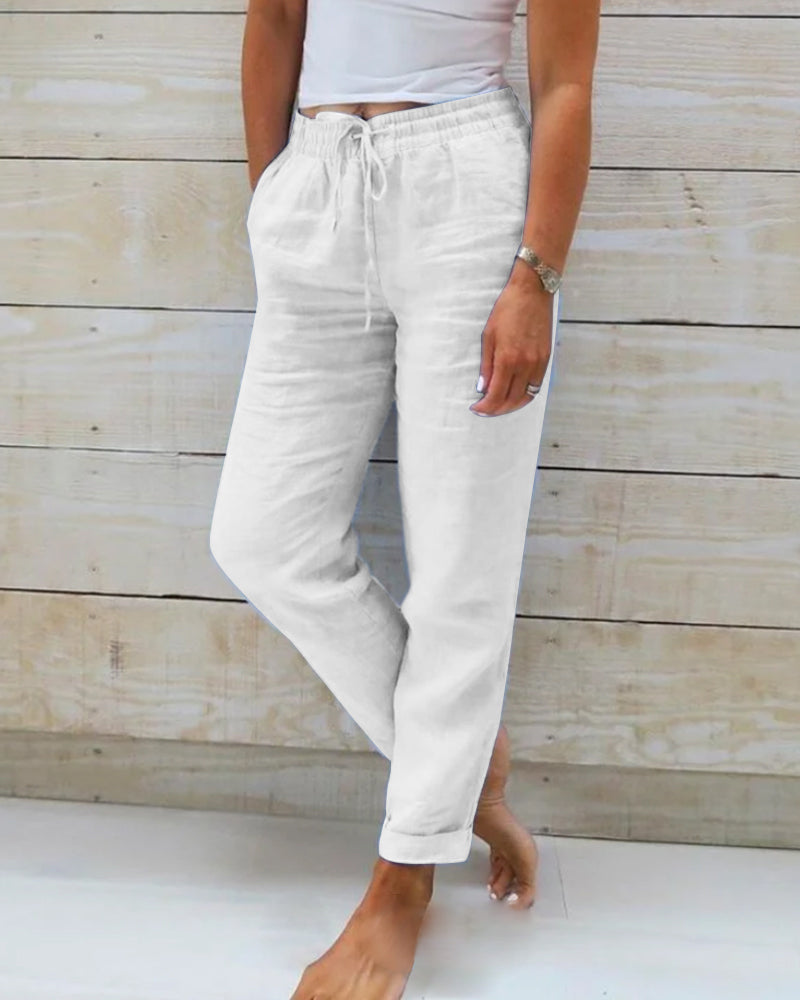 Monikaâ„?Cotton and Linen Summer Trousers