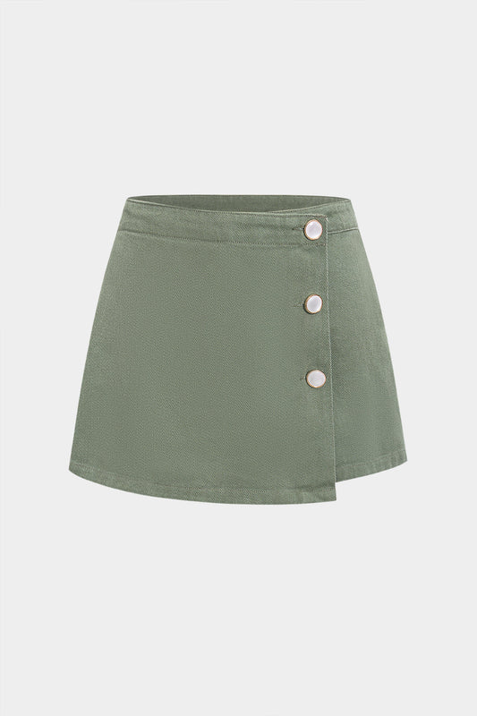 Denim Button Shorts