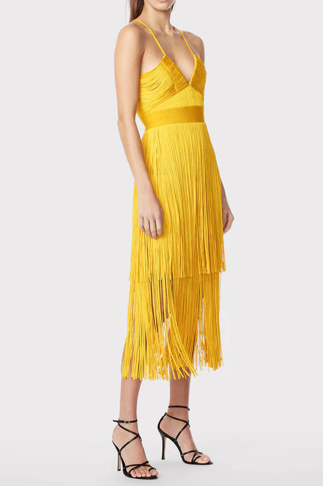 Dayn Sleeveless Tassel Slim Mini Dress