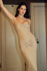 Long Strapless Evening Dress