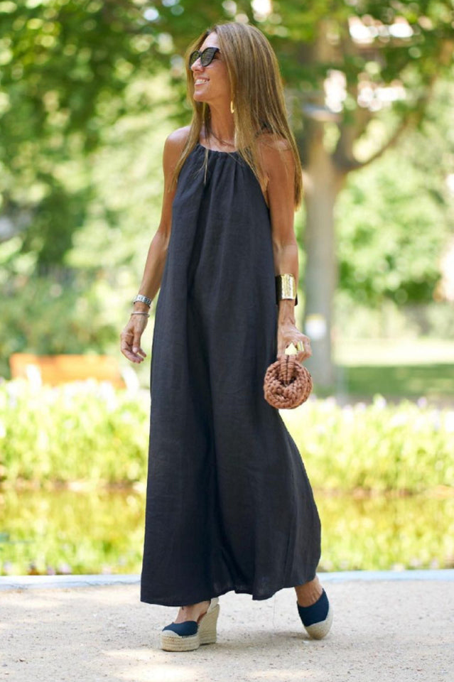 Basic Casual Outdoor Halter Dress