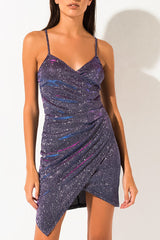 Shimmer Pleated Mini Dress