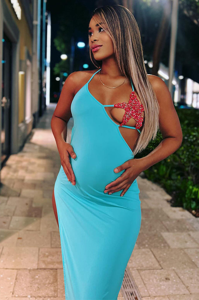 Tosca Starfish Bustier Split Maxi Dress