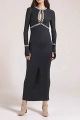 Figure Form Knit Keyhole Maxi Dress