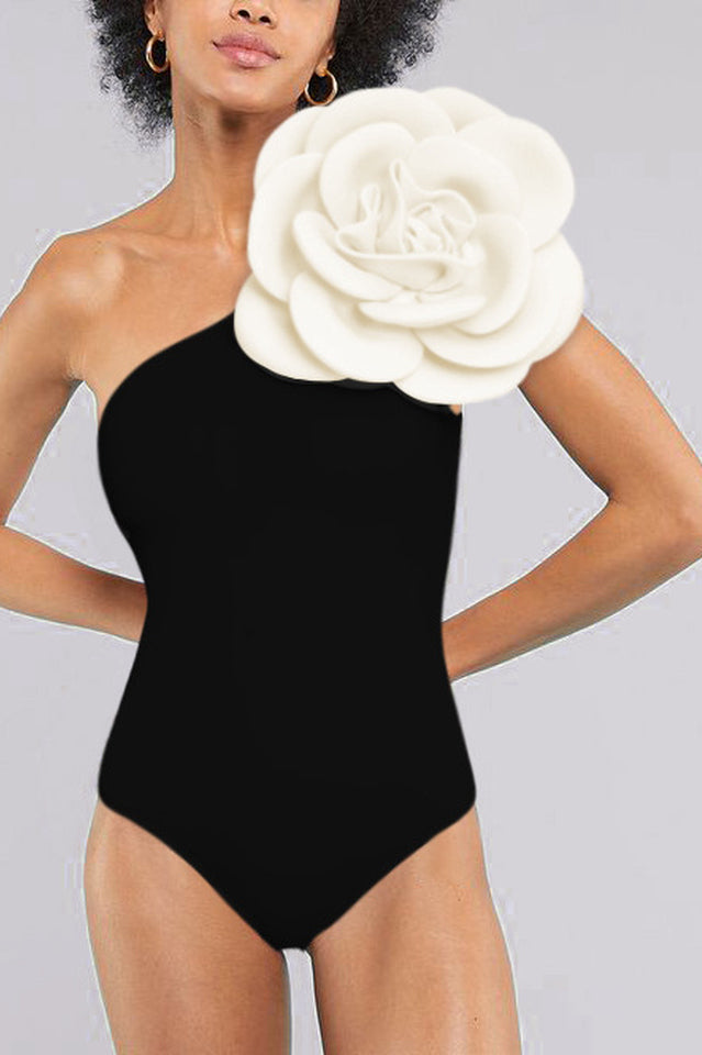 Exaggerated 3D Flower One Piece Swimsuit