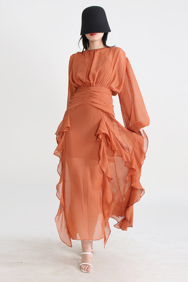 Leonie Ballon Sleeve Maxi Dress