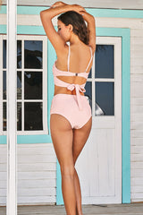 V Neck Wrap HIgh Waist Bikini Set