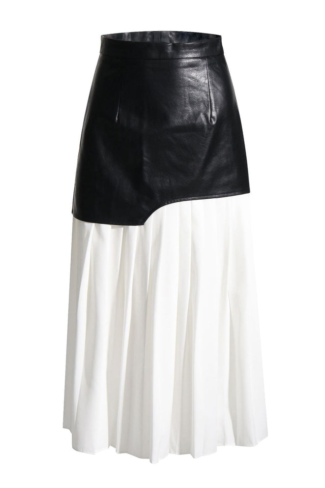 High Waist Patchwork Midi Skirt