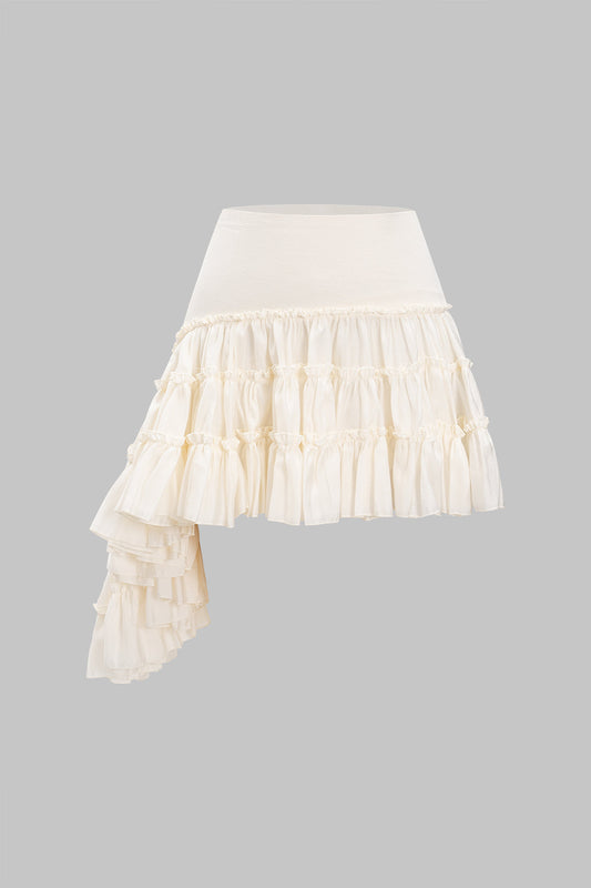 Ruffle Patchwork Skirt