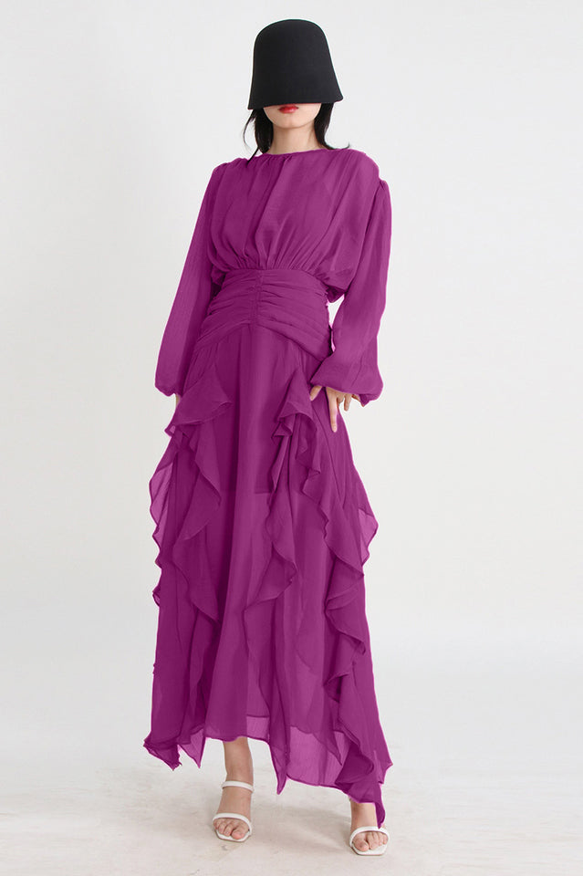 Leonie Ballon Sleeve Maxi Dress