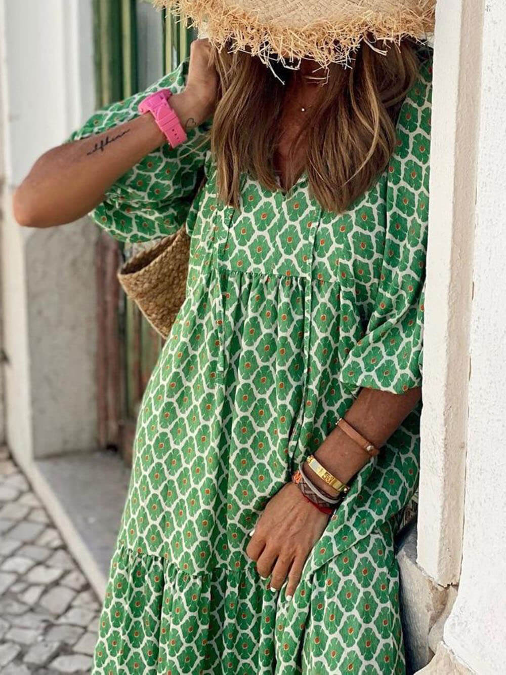 Bohemian Printed Maxi Dress