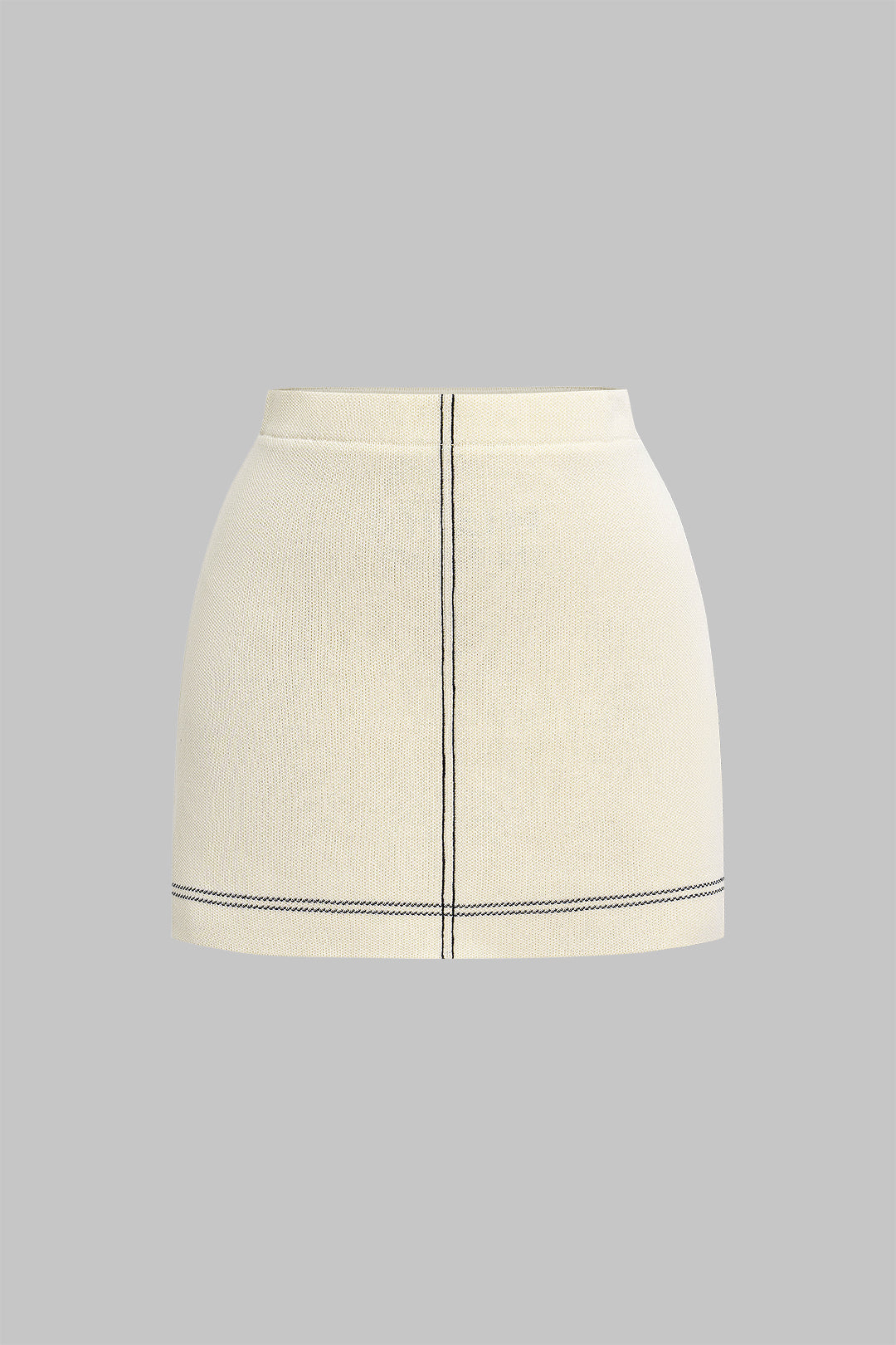 Knit Contrast Mni Skirt