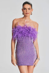 Torin Sequin Feather Dress