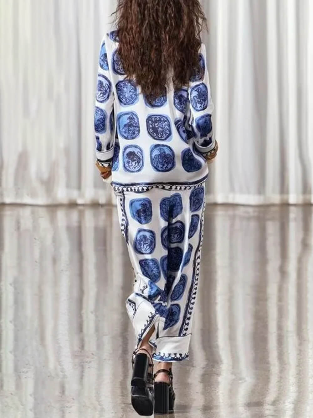 Bohemian Retro Circle Print Shirt