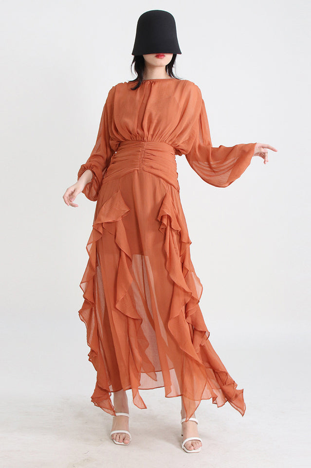 Leonie Ballon Sleeve Maxi Dress