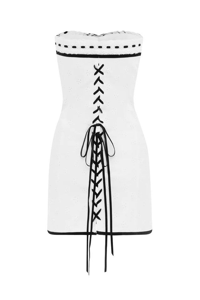 White Embroidery Sabrin Dress