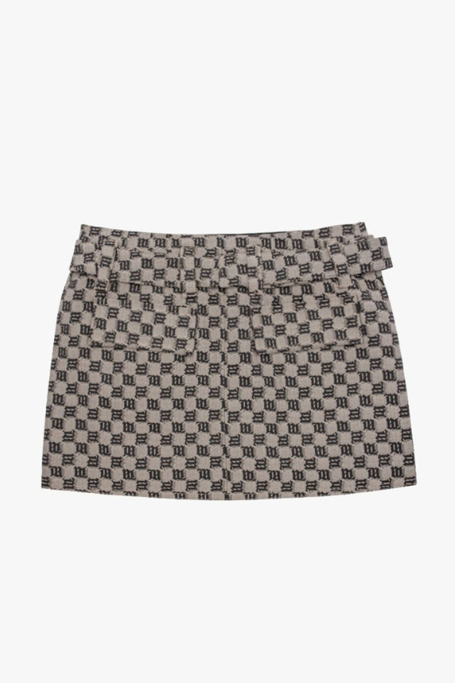 Gray Monogram Mini Skirt