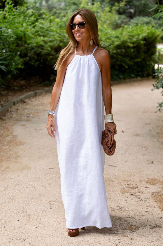 Basic Casual Outdoor Halter Dress