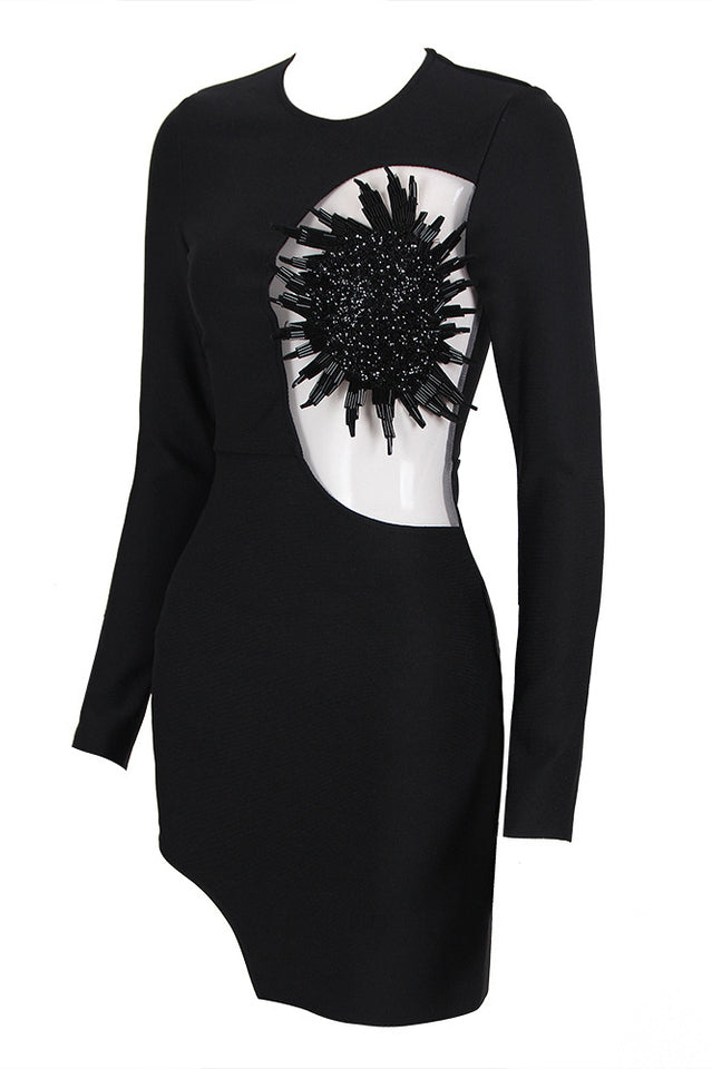 Hera Long Sleeve Embellished Bandage Dress